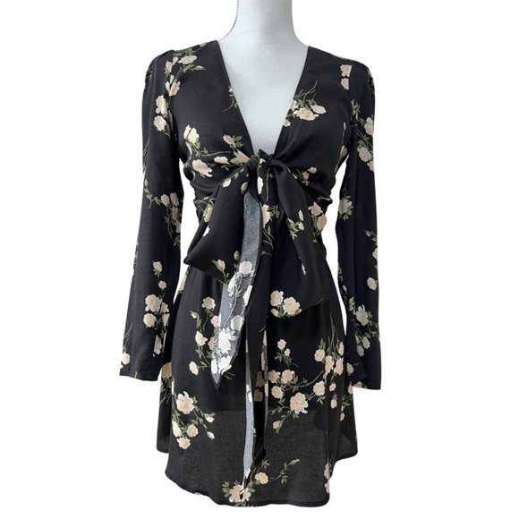 Reformation Floral Wrap Zircon Mini Dress Size 0 Contessa Tie Front Cocktail NWT - Picture 5 of 13